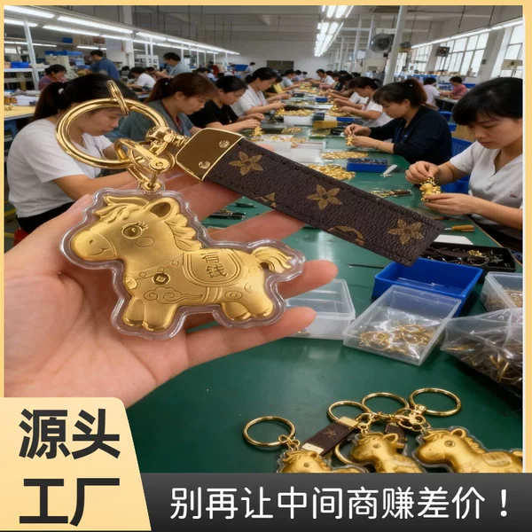 The Hot-Selling Item of the Year of the Horse: Instant Wealth and Fortune Mobile Phone Keychain Lanyard, Gold Bag Pendant, in Stock