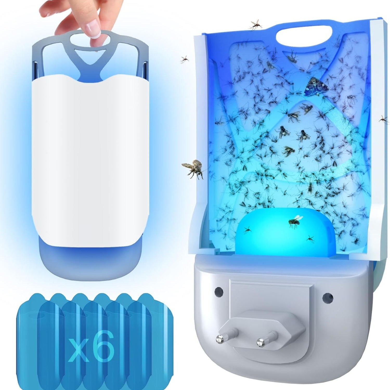 Removable Cover Zevo Same Model Sticky Mosquito Killer Lamp Fly Trap Indoor Insect Catcher with Replaceable Ink Cartridge