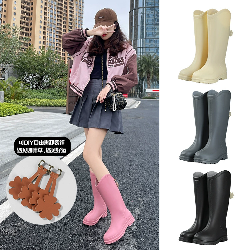 2025 новые трансграничные сапоги дождя женские модные японские сапоги дождя высокая водонепроницаемая легкая водяная обувь нескользящая резиновая обувь от имени волос