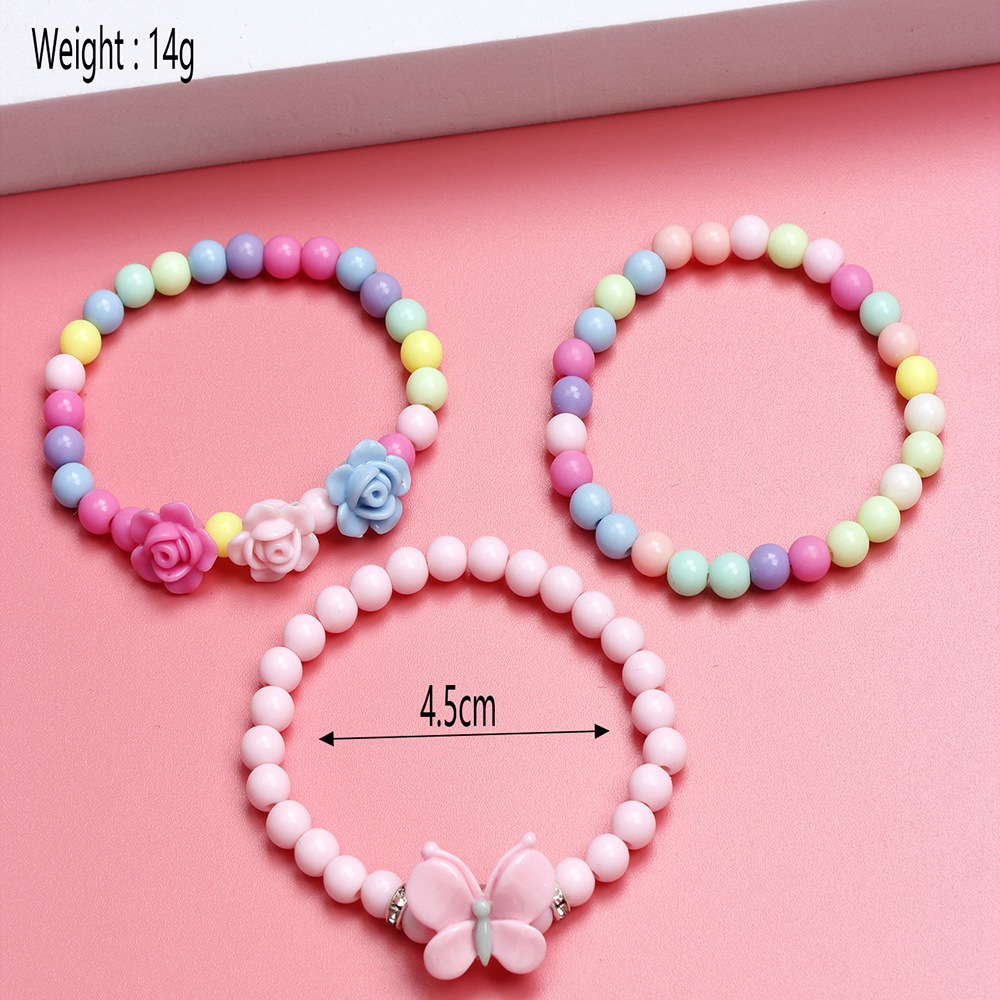 Cute Flower Butterfly Plastic Beaded No Inlaid Bracelets display picture 5