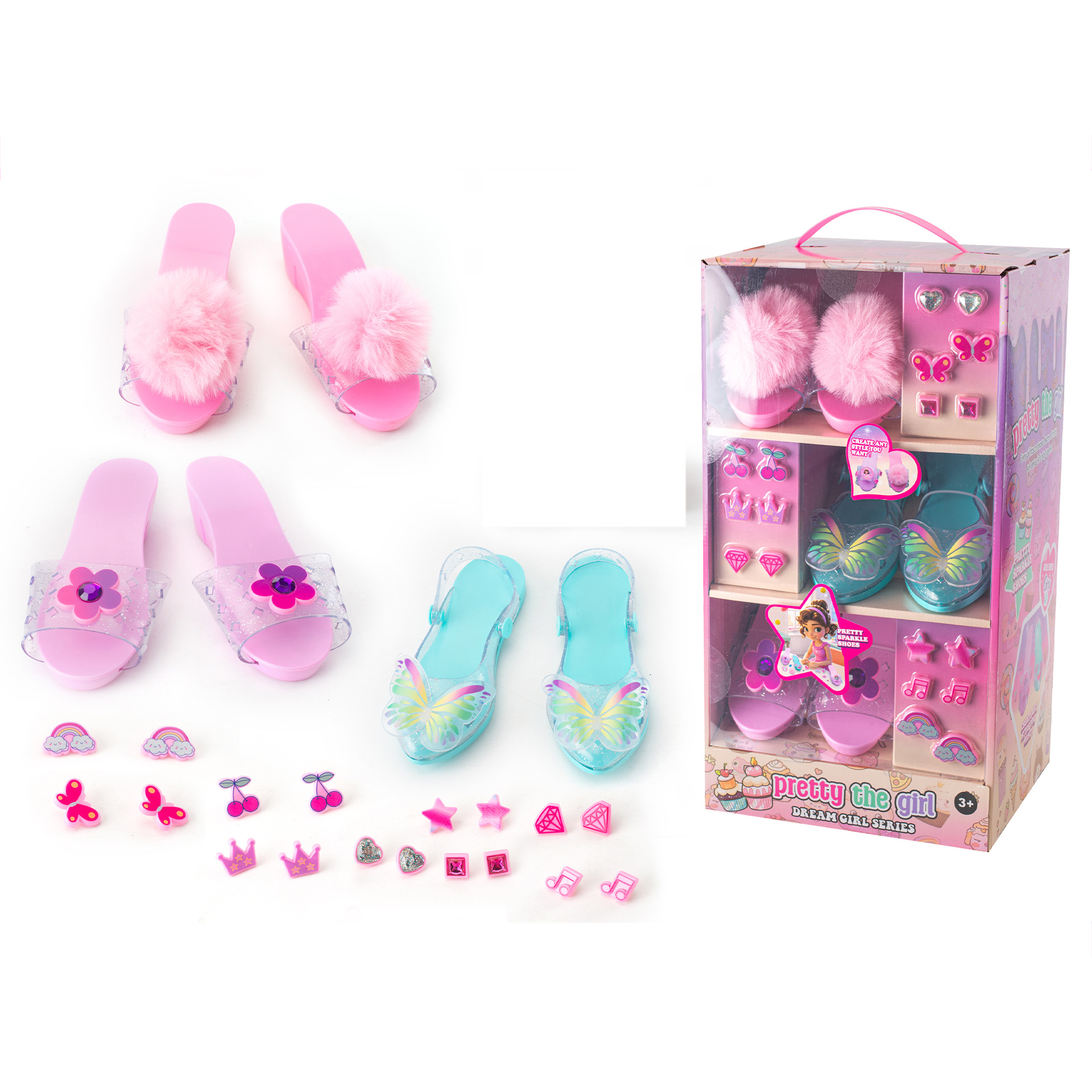 Set de Joyas de Juguete Infantil de Plástico con Accesorios Intercambiables para Niñas