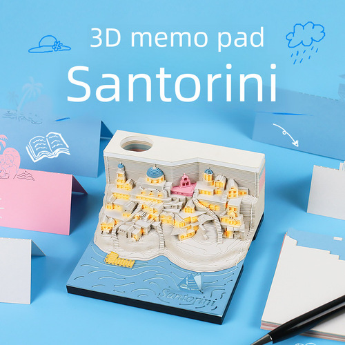 Creative Business Gift, Travel Souvenir, Home Décor, 3D Paper Note, Desk Organizer, 3D Sticker Book