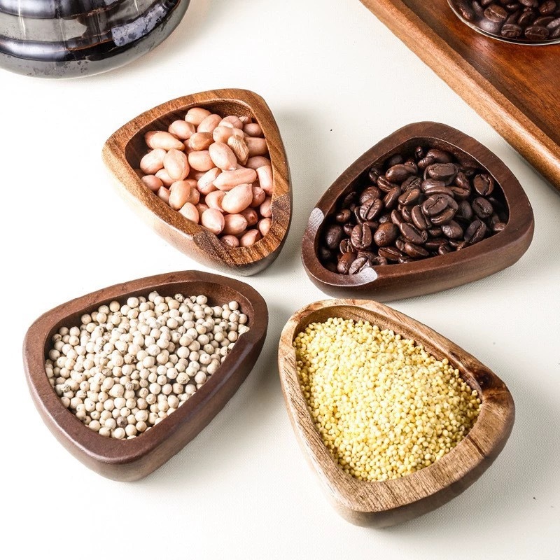 Plato de granos de café de madera sólida, bandeja de pesado y empaquetado, accesorios de café de fabricación manual, bandeja de polvo de madera creativa, molino de granos doméstico