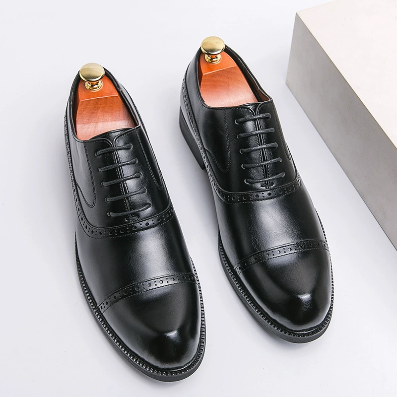Men shoes Ретро остроконечные кожаные туфли мужские туфли плюс размер полированная мужские туфли бизнес ортогональный офис зеленый The New