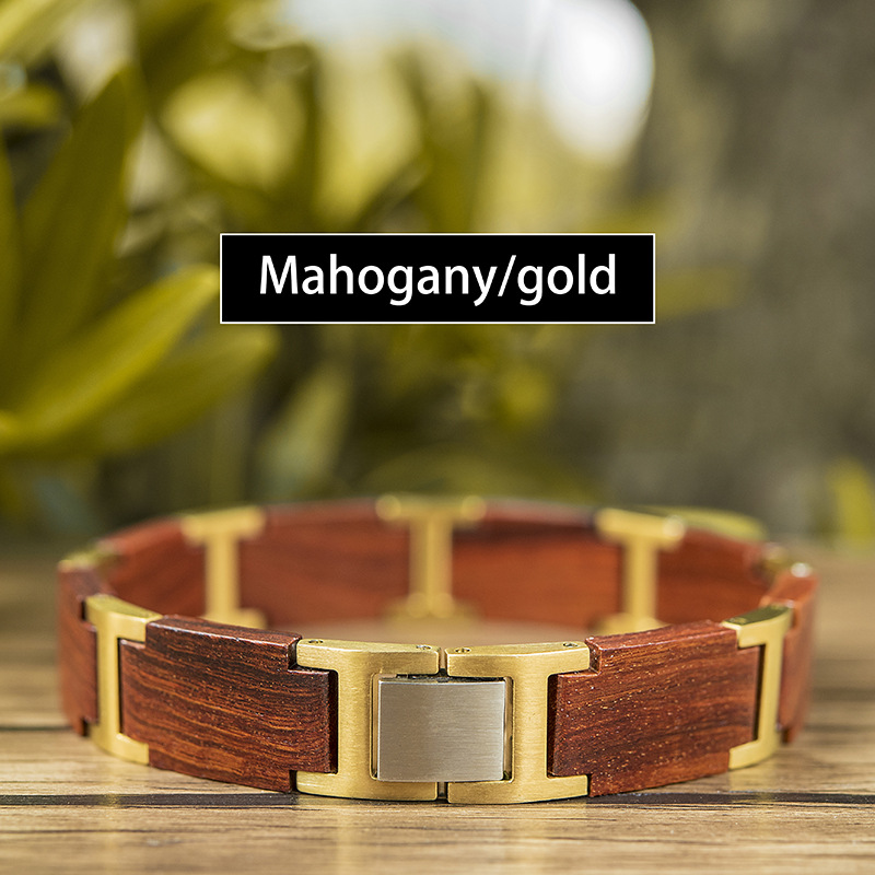 27g Weight Bracelets Classification Wood Chain Material 1 Piece Quantity Daily, Street Occasion Wood Material Geometric Pattern Men's Gender Vintage Style, Simple Style Style Men's Vintage Style Simple Style Bracelets Geometric Wood Men's Chain Bracelets 12