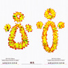 Hawaiian color flower ring four -piece stage Fairy dressing props, grass skirt, small fresh flower ring night venue party