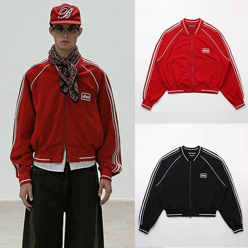 Korean Badblood Bcac Series American Red Sweatshirt Women's Short Jacket Baseball Uniform Niche Sports Top