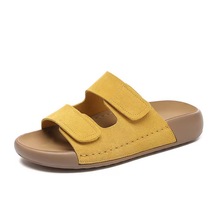 拖鞋女2025年夏季新款真皮时尚勃肯厚底休闲百搭外穿沙滩软底凉鞋