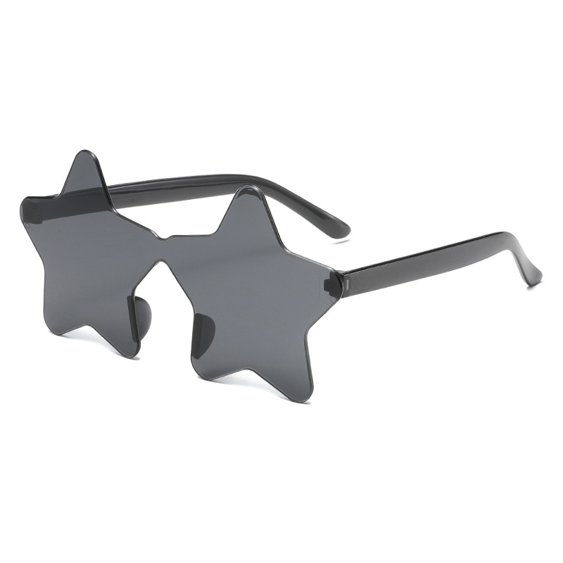 Juxin transfronteriza nueva personalidad color caramelo sin marco estrella gafas de sol fiesta fiesta extraña de cinco puntas de una pieza image 12