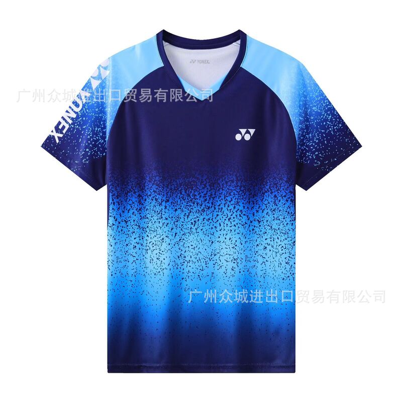 夏の新型yyバドミントン服男女半袖試合服子供通気訓練服速乾運動tシャツ印字|undefined