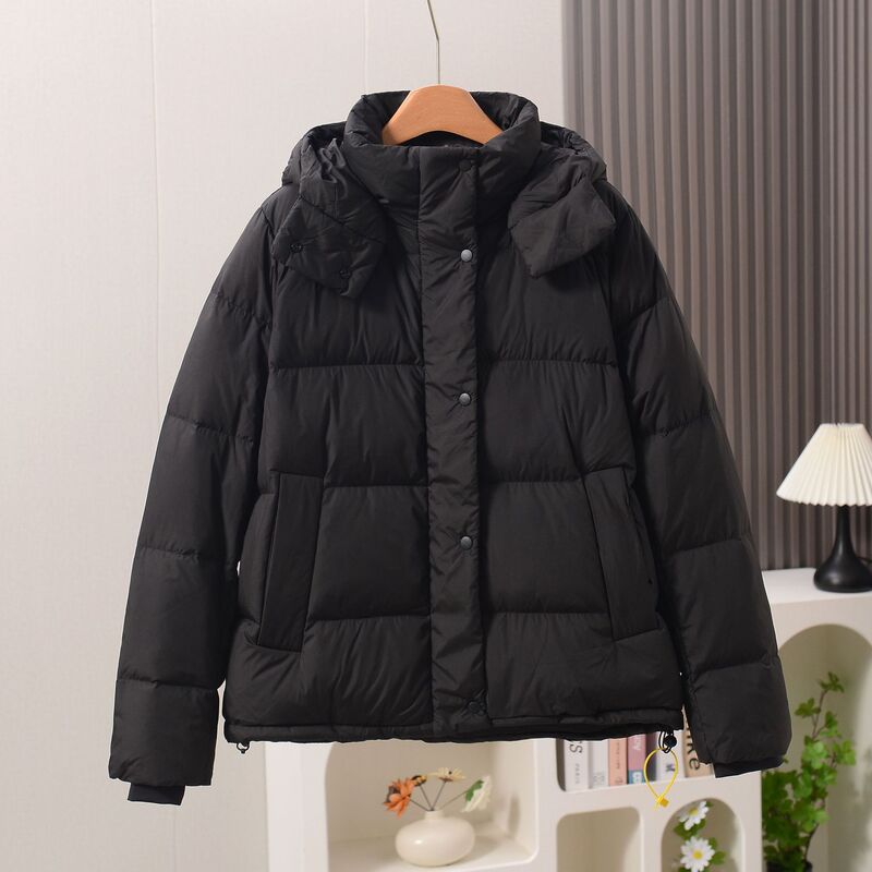 25冬季新款lu家连帽五格泡芙羽绒服休闲修身鸭绒保暖外套面包服|undefined