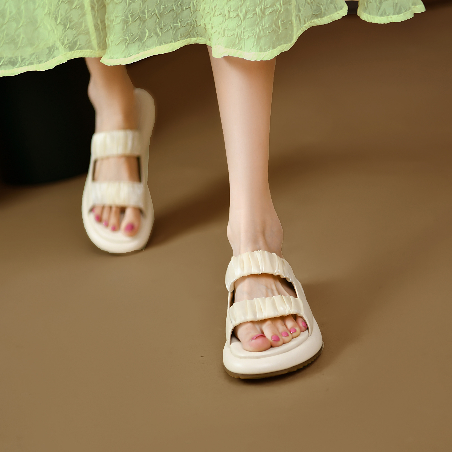 Sandálias e chinelos femininos para o verão, novos, casuais, para grávidas, com sola grossa e antiderrapante, estilo Fairy Wind, sandálias de praia_voghion.com