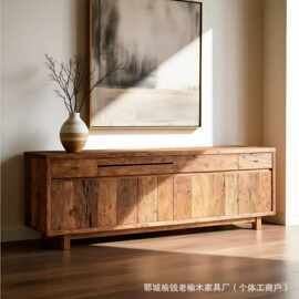 老榆木餐边柜民宿落地式靠墙卧室风化储物柜客厅边柜玄关展示柜