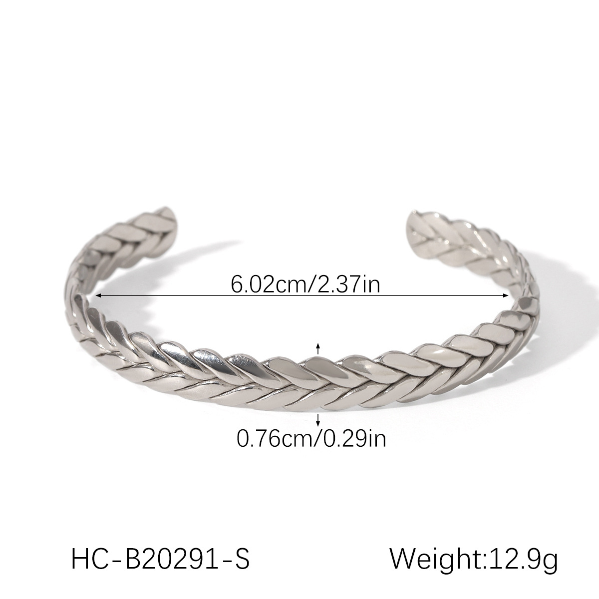 Brazalete abierto de espiga de trigo de acero inoxidable europeo y americano transfronterizo para mujer, pulsera de acero de titanio simple y de alta calidad, joyería de todo fósforo que no se desvanece