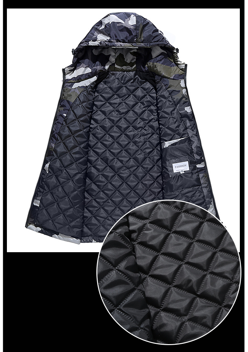 Herren Camouflage Steppjacke Winter Warm Gefütterte Jacke_voghion.com