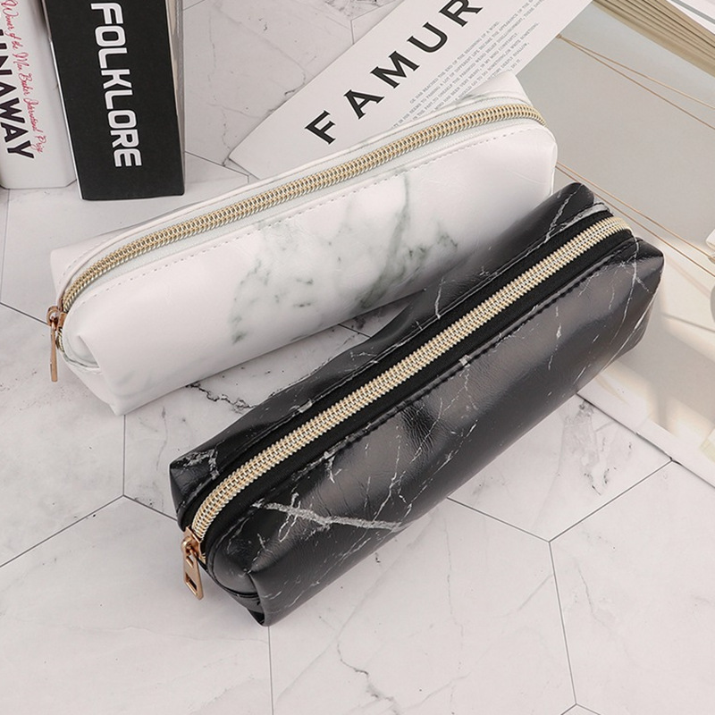 Marble school pencil case for students, Korean style, Birthday gift 4