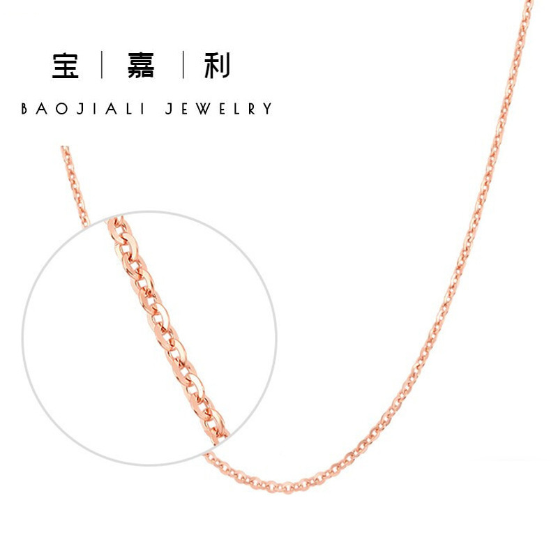 Silver-plated clavicle chain rose gold necklace women's chain 18 inch cross chain Korean style jewelry plain chain O chain wholesale