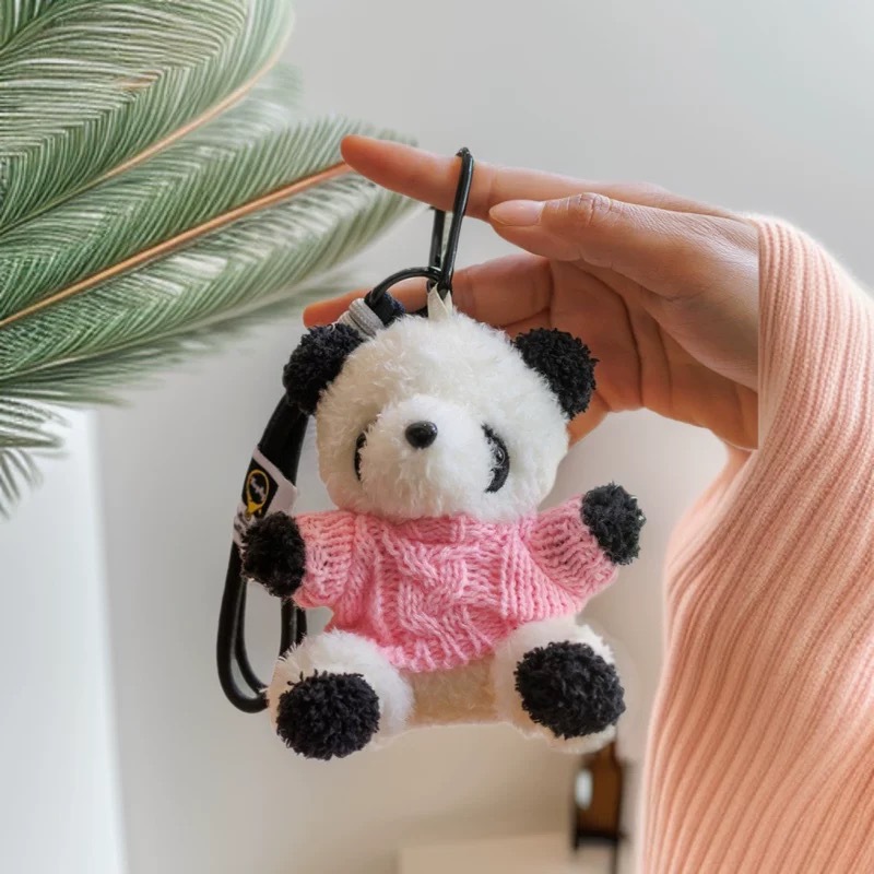 Caricatura panda peluche colgante oso espacial bolsa colgar decoración Wenchuang peluche muñeca llavero regalo para parejas