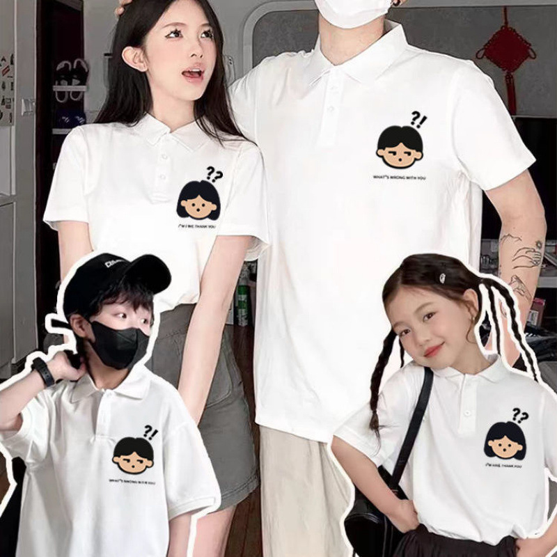 Family Matching Outfits for Three or Four Members, Polo Shirts, Short-Sleeved T-Shirts, 2025 New High-End Mother-Daughter Styles for Summer, Spring, and Autumn Family Matching Outfits for Three or Four Members, Polo Shirts, Short-Sleeved T-Shirts, 2025 New High-End Mother-Daughter Styles for Summer, Spring, and Autumn