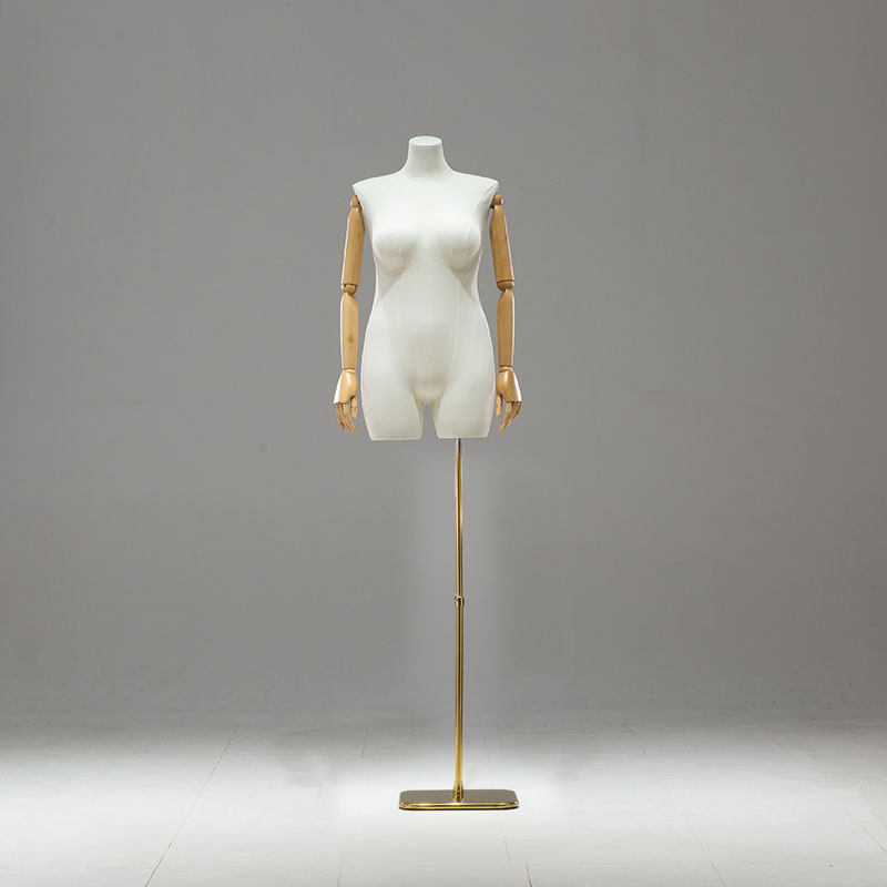 Maniquí Femenino de Talla Grande de Busto de Madera para Escaparate
