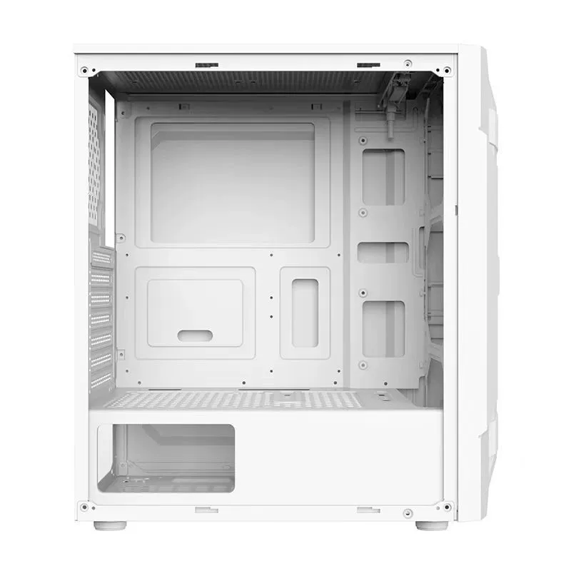 ATX PC Case (Titan) — Gaming Chassis with Mesh Front & Acrylic Side Panel, Black/White