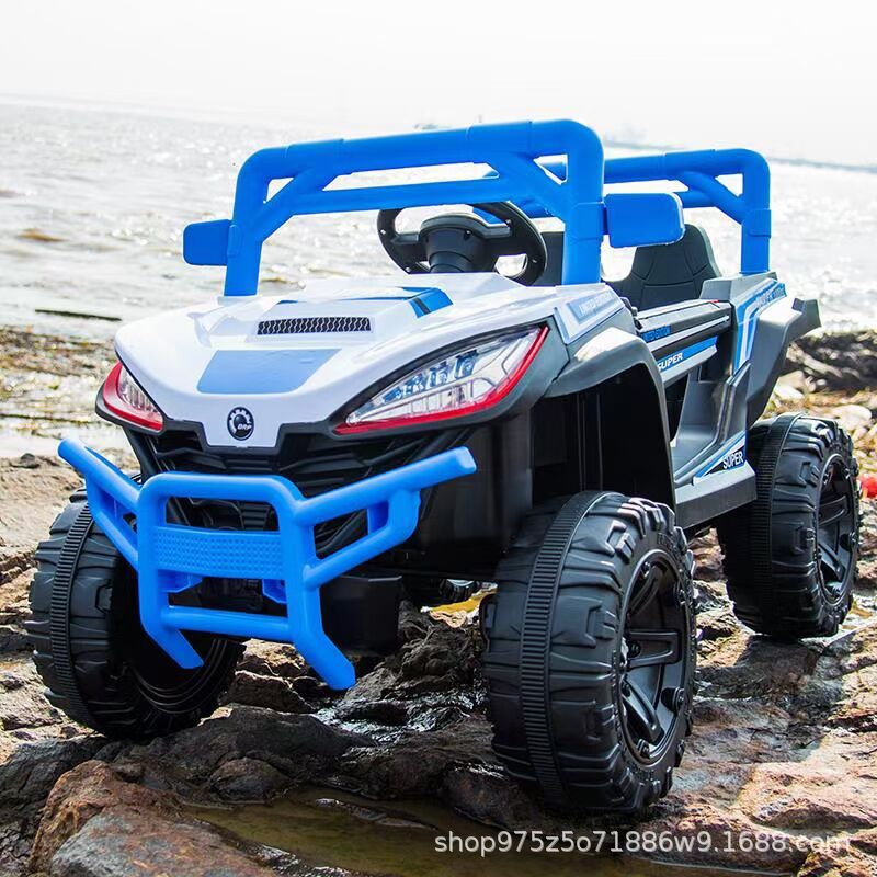 Bebé Coche eléctrico para niños Coche de juguete de control remoto de cuatro ruedas Niños para niños y niñas asiento de bebé columpio vehículo todoterreno con tracción en las cuatro ruedas