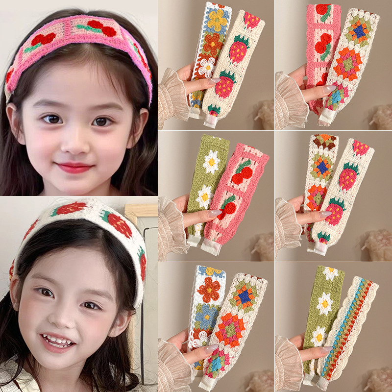 Flor francesa de punto frangeo pegatinas velcro pegatinas para el cabello de mujer no comprime el cabello correa de lavado de la cara banda de cabello tocado