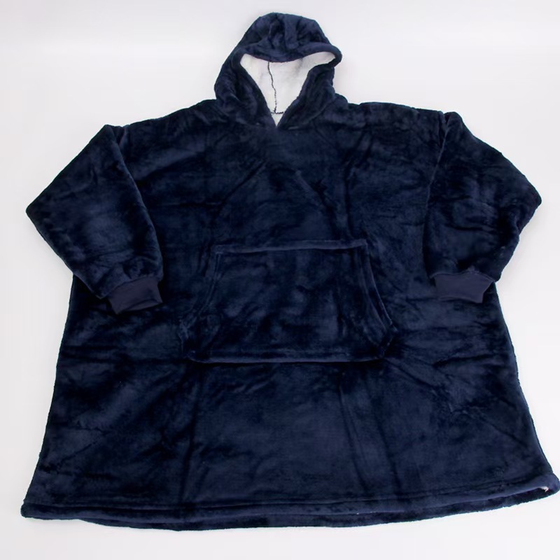 Cruz-frontera engrosada camisón ropa perezosa jersey de lana con capucha TV manta al aire libre a prueba de frío ropa perezoso pijamas al por mayor