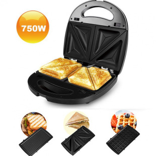 Foreign Trade Cross-Border Three-In-One Household Sandwich Machine, Toaster, Waffle Machine, Multi-Functional Breakfast Machine, Light Food Machine