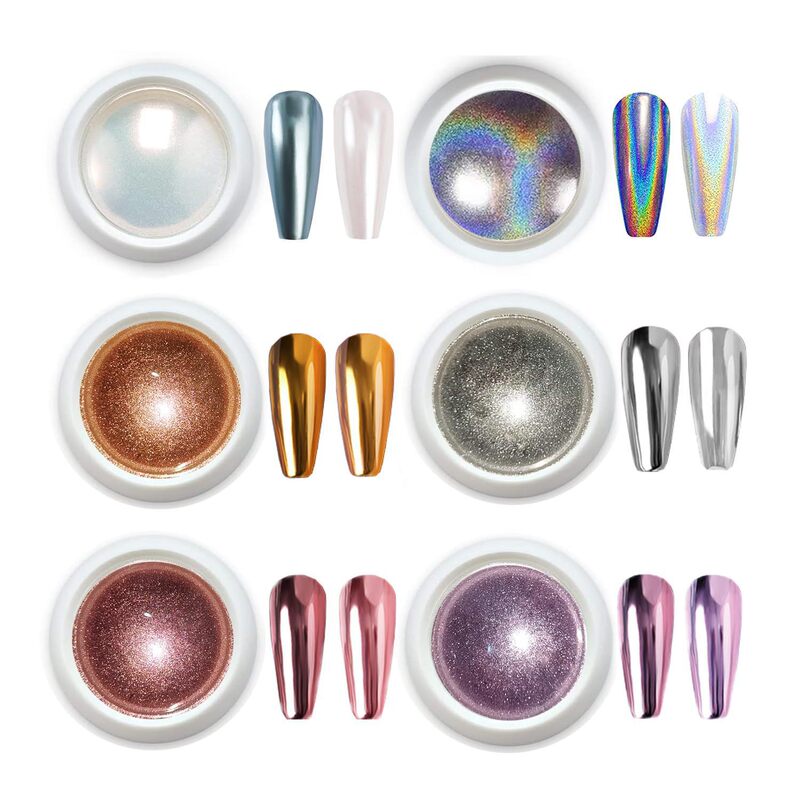 Nail Art Jewelry Aurora Powder Magic Mirror Powder Laser Titanium Gold Chrome Plated Nail Powder Mirror Nail Art Powder