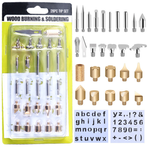 28-piece set of engraving and pyrography pen tips, 52-piece set of pyrography tools and pyrography tips, DIY carving and pyrography pen tip set