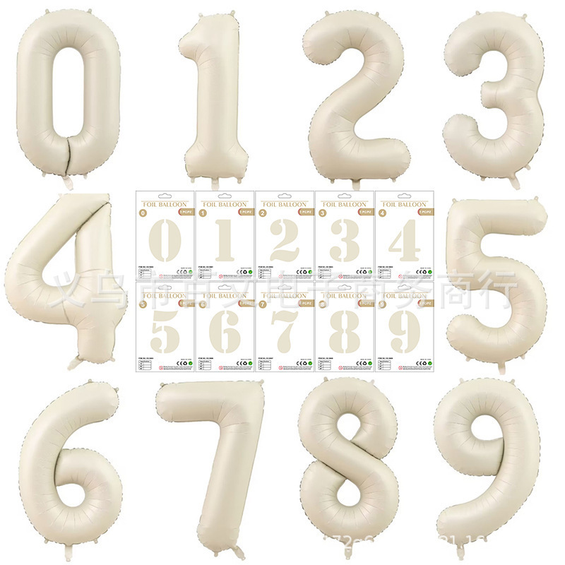 Suministros de fiesta transfronterizos accesorios de foto de cumpleaños globo embalaje de tarjeta de papel independiente globo de película de aluminio digital grande de 40 pulgadas image 8