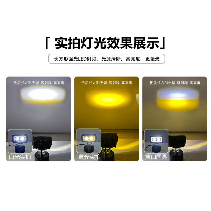 3 pulgadas de doble ojo LED de motocicleta lámpara de luz de malla de lámpara de luz de automóvil lámpara de luz de automóvil aleación de aluminio de aluminio image 4