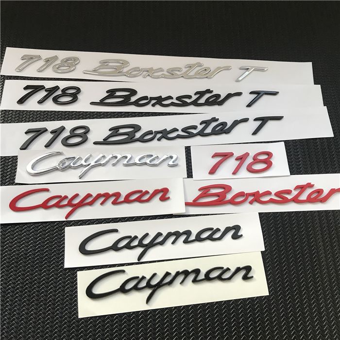 Porsche 718 Boxster T emblem, Cayman S emblem, GTS rear emblem, English lettering emblem, modification