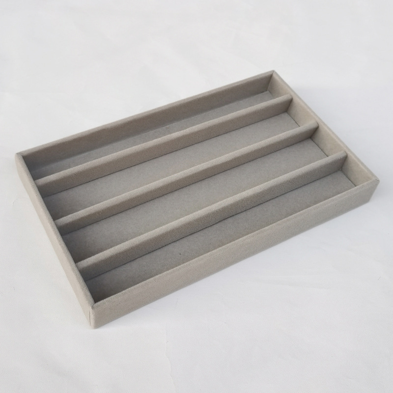 Tamaño pequeño caja de joyería anillo de terciopelo pendientes placa vacía estante de exhibición de la joyería caja de almacenamiento bandeja al por mayor