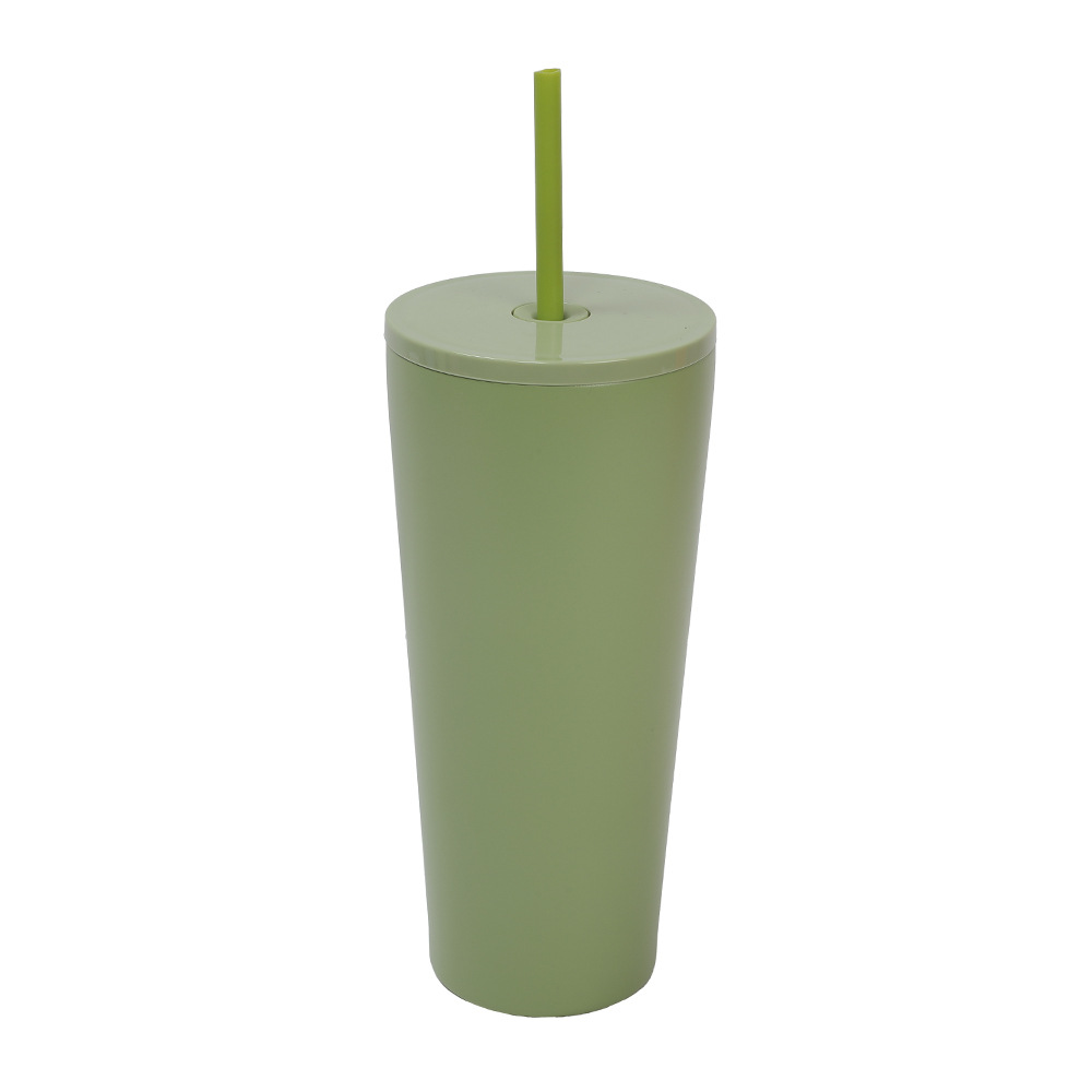 Nuevo producto transfronterizo de Amazon Taza de paja de aislamiento de acero inoxidable 304 Taza de agua de doble capa para niñas de gran capacidad y simple portátil