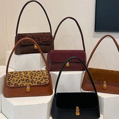 复古小众通勤腋下包女式包包2025新款豹纹单肩包时尚磨砂手提包中