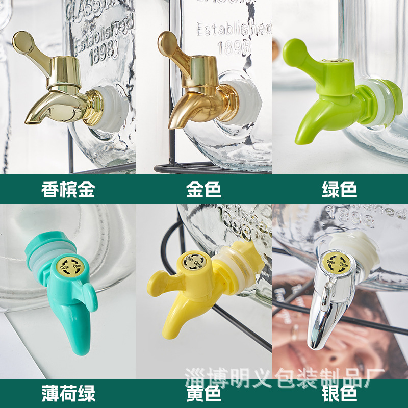 Botella de vidrio galvanoplastia grifo burbuja botella antibloqueo grifo botella de cerámica barril de madera interruptor de sellado válvula Accesorios