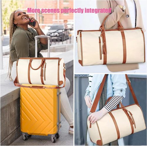 Portable travel bag for women, large capacity clothing storage bag, luggage bag, waterproof pull-up suitcase hanger bag