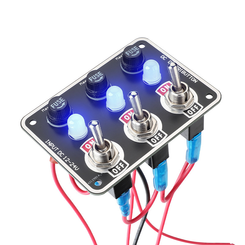 Modified multi-switch panel Led lamp display replaceable fuse holder toggle switch room car accessories