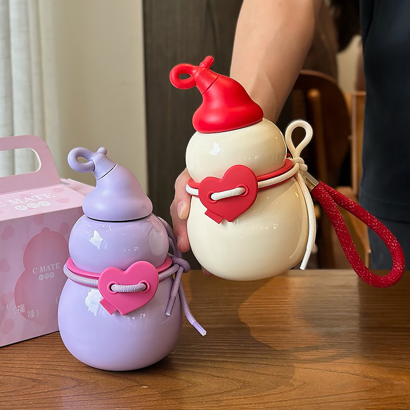 Taza de calabaza para niñas de alto valor facial 2025 nueva taza de agua de paja de gran capacidad de alumno de acero inoxidable 316