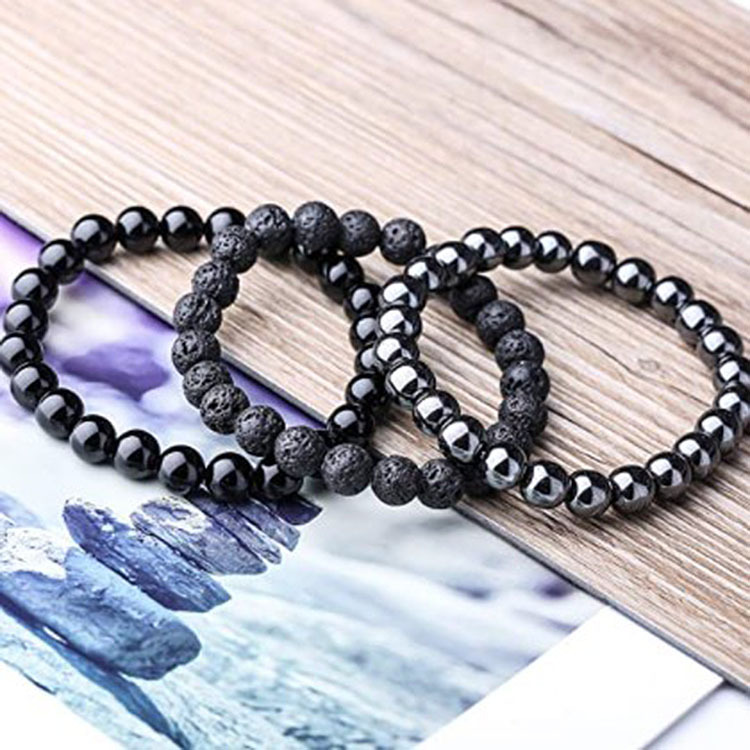 Fashion Round natural stone Beaded Bracelets 1 Set