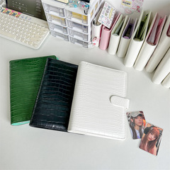 紋理相冊本:漆面pu磁扣活頁卡冊四格追星專輯小卡拍立得3寸卡收納