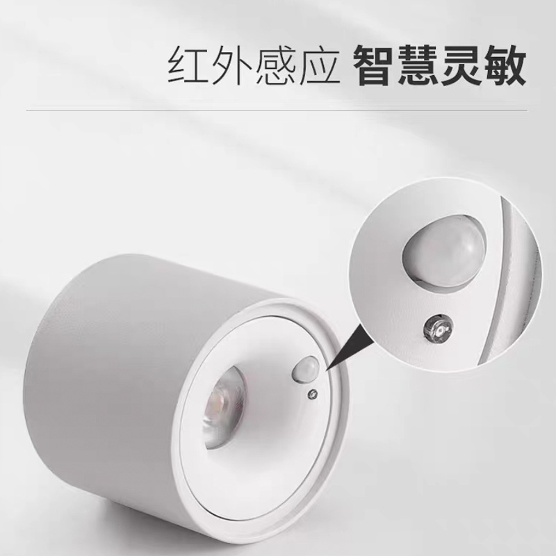 Inducción de luz abierta downlight sin agujero corredor de entrada inducción de cuerpo humano led luz de techo luz inteligente de control de luz