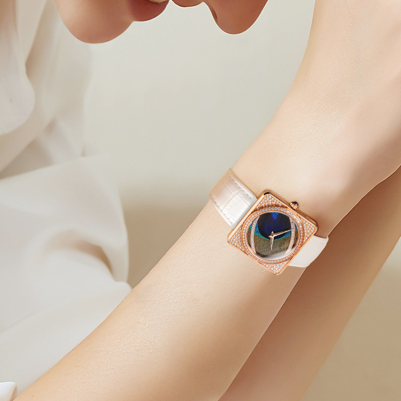 Orologio da donna Carl Vinson Diamond, cintura dallo stile unico, orologio impermeabile al quarzo quadrato, orologio da donna alla moda_voghion.com