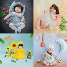 新款儿童主题摄影服装影楼婴儿百天宝宝可爱写真套装道具造型毯子