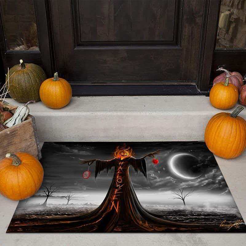 Temu Autumn Pumpkin Crystal Velvet Floor Mat Bathroom Mat Outdoor Decorative Mat Entrance Door Mat Wholesale