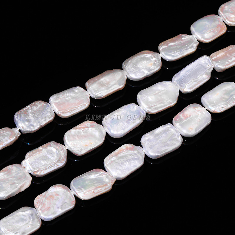 Jingde ジュエリーナチュラルバロックホワイト淡水長方形パールルースビーズ diy ブレスレットジュエリーアクセサリー卸売|undefined