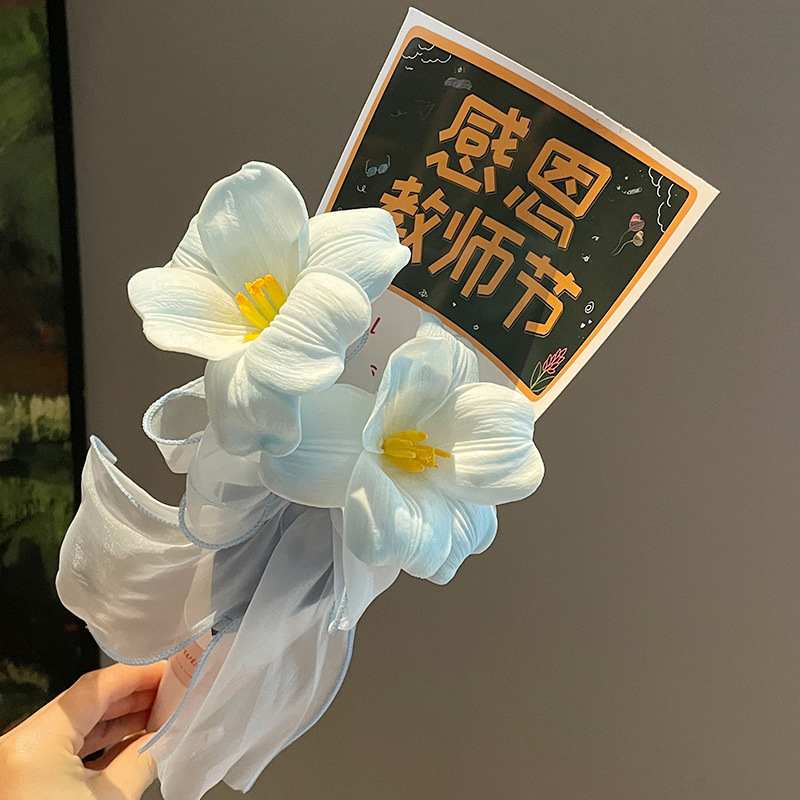 教師の日手作り DIY ギフト幼稚園女性教師のためのチューリップブーケ実用的なフラワーペン新学期ギフトペン|undefined