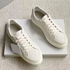 European Streetwear Brand 2024 Italian Casual Men's Designer Leather Platform Sneakers Soft Sole Comfortable White Shoes